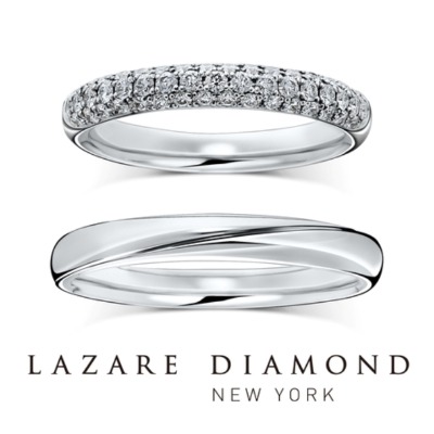 ラザール　結婚指輪　ストレート　パヴェ