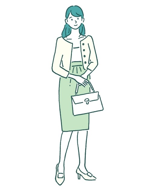 上品な若い女性のイラスト