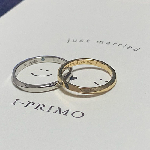 結婚指輪　刻印　王道　記念日・名前