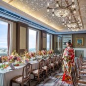 ≪最大160万円優待≫大阪の絶景を一望×和婚*パティシエ特製デザート